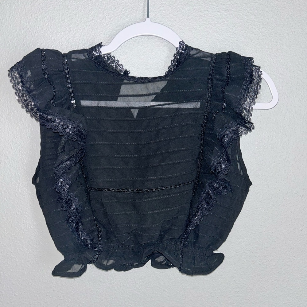 Black mesh top